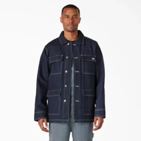 Blouson de travail en denim délavé