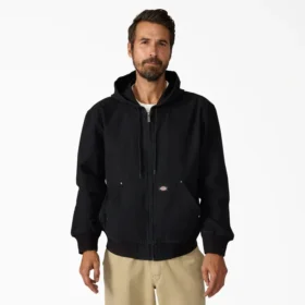 Bomber à capuche en toile non doublé