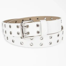 Ceinture en cuir à double œillet pour femme