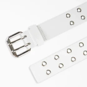 Ceinture en cuir à double œillet pour femme