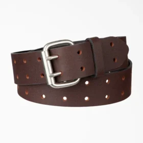 Ceinture en cuir perforé à boucle à double languette