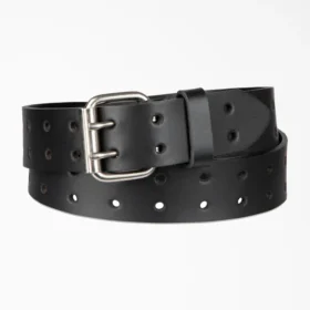 Ceinture en cuir perforé à boucle à double languette Ceinture en cuir perforé à boucle à double languette