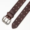 Ceinture en cuir perforé à boucle à double languette