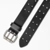 Ceinture en cuir perforé à boucle à double languette