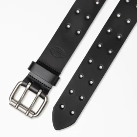 Ceinture en cuir perforé à boucle à double languette Ceinture en cuir perforé à boucle à double languette