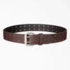 Ceinture en cuir perforé à boucle à double languette