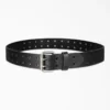 Ceinture en cuir perforé à boucle à double languette