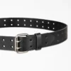 Ceinture en cuir perforé à boucle à double languette