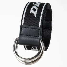 Ceinture en toile imprimée avec logo et anneau en D pour femme