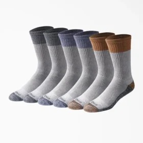 Chaussettes de travail mi-mollet avec contrôle de l&rsquo;humidité, tailles 6-12, lot de 6
