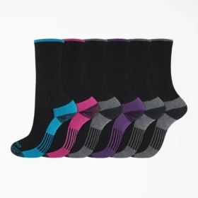 Chaussettes mi-longues pour femmes avec contrôle de l&rsquo;humidité, pointures 6-9, lot de 6