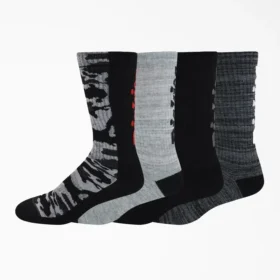 Chaussettes mi-mollet camouflage avec logo, pointures 6 à 12, lot de 4