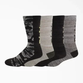 Chaussettes mi-mollet camouflage avec logo, pointures 6 à 12, lot de 4