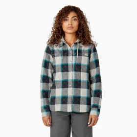 Chemise à capuche en flanelle pour femme