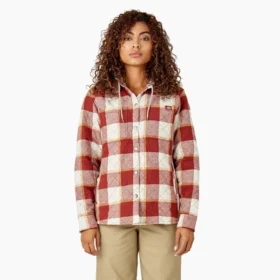 Chemise à capuche en flanelle pour femme