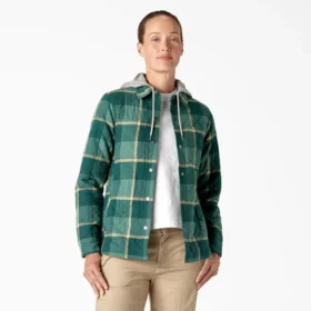 Chemise à capuche en flanelle pour femme