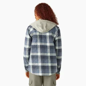 Chemise à capuche en flanelle pour femme