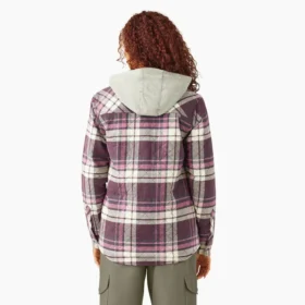 Chemise à capuche en flanelle pour femme