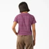 Chemise court à rayures et poche pour femme, taille L