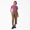 Chemise court à rayures et poche pour femme, taille L