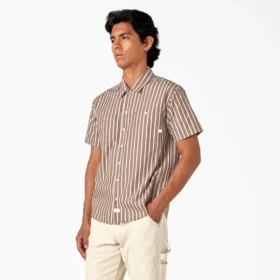 Chemise de service à manches courtes et rayures