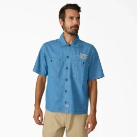 Chemise de travail brodée en chambray à coupe carrée Dickies X Harley-Davidson®