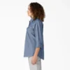 Chemise de travail en chambray à pattes de manchette pour femme Chemise de travail en chambray à pattes de manchette pour femme