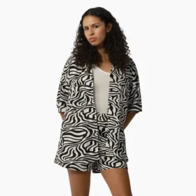 Chemise de travail imprimée zèbre pour femme