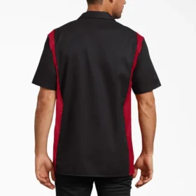 Chemise de travail à manches courtes bicolore