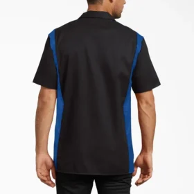 Chemise de travail à manches courtes bicolore
