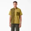 Chemise de travail à manches courtes en sergé à boutons Chemise de travail à manches courtes en sergé à boutons