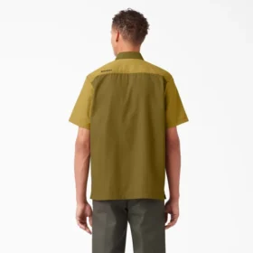 Chemise de travail à manches courtes en sergé à boutons