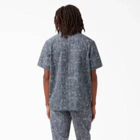Chemise de travail à manches courtes en sergé à boutons