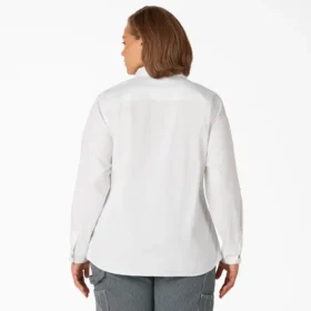 Chemise de travail à manches longues et pattes de boutonnage pour femmes grandes tailles