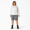 Chemise de travail à manches longues et pattes de boutonnage pour femmes grandes tailles Chemise de travail à manches longues et pattes de boutonnage pour femmes grandes tailles