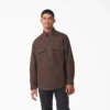 Chemise en coton duck à manches longues doublée de flanelle Chemise en coton duck à manches longues doublée de flanelle