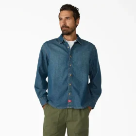 Chemise en denim légère à manches longues