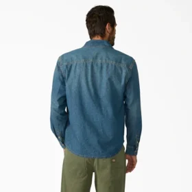 Chemise en denim légère à manches longues