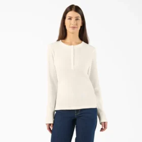 Chemise Henley à col rond pour femme