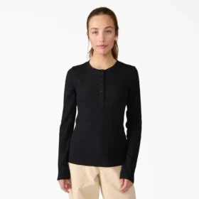 Chemise Henley à col rond pour femme