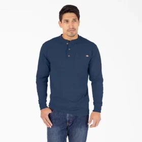 Chemise Henley à manches longues épais chiné