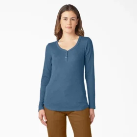 Chemise Henley à manches longues pour femme