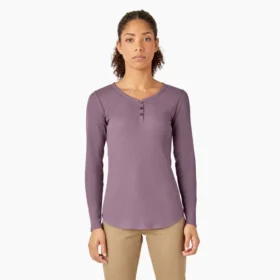 Chemise Henley à manches longues pour femme