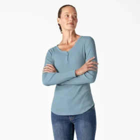 Chemise Henley à manches longues pour femme