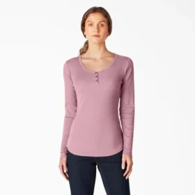 Chemise Henley à manches longues pour femme
