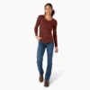 Chemise Henley à manches longues pour femme