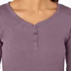 Chemise Henley à manches longues pour femme
