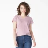 Chemise à manches courtes et col en V pour femme Chemise à manches courtes et col en V pour femme