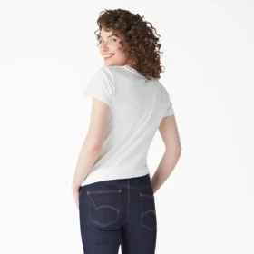 Chemise à manches courtes et col en V pour femme
