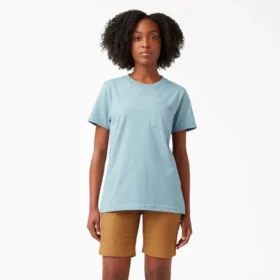 Chemise à manches courtes et poche pour femme